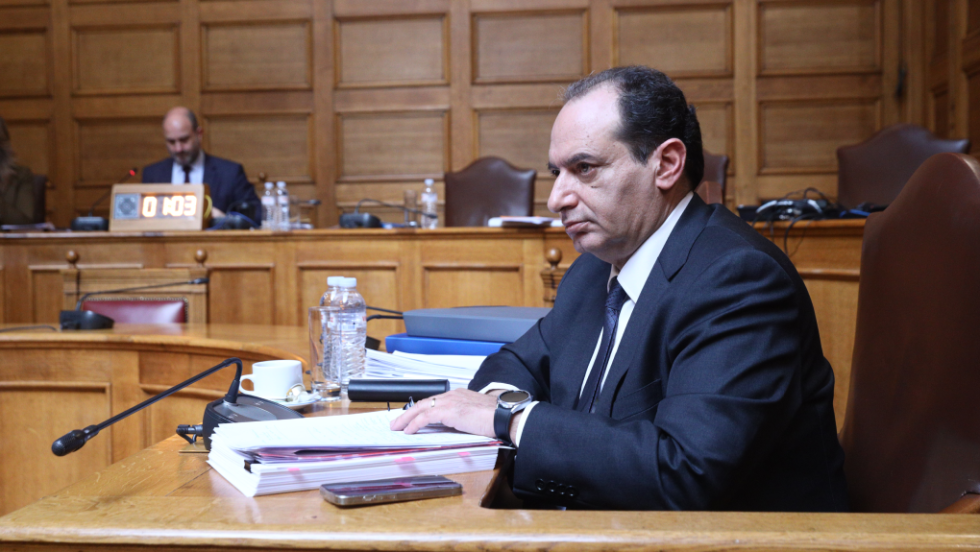 Ο πρώην υπουργός μεταφορών Χρήστος Σπίρτζης στην εξεταστική για τα Τέμπη
